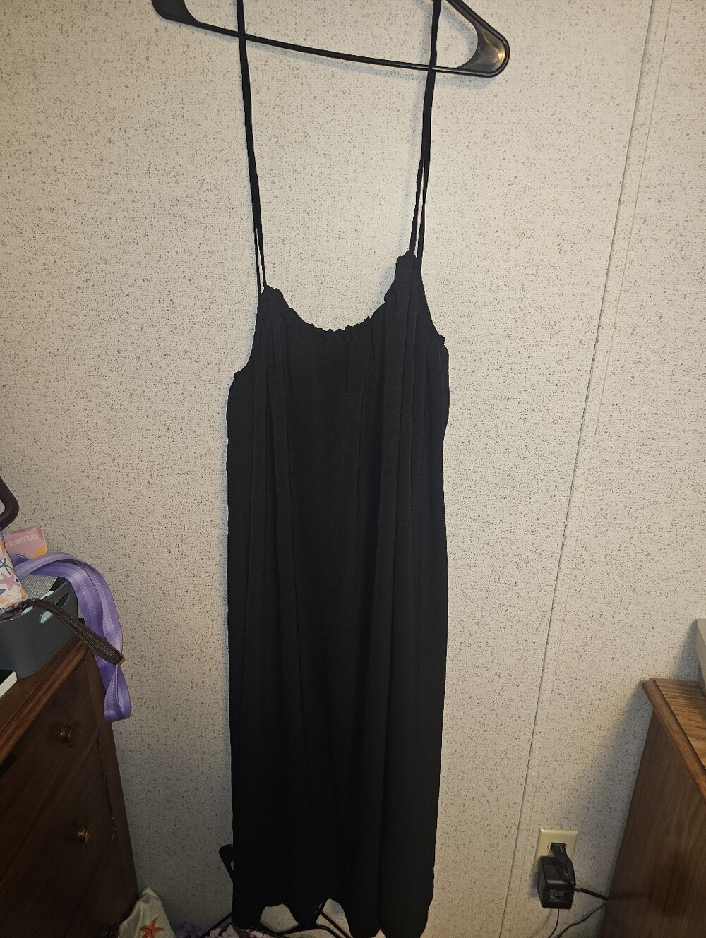 Black Backless House Gown